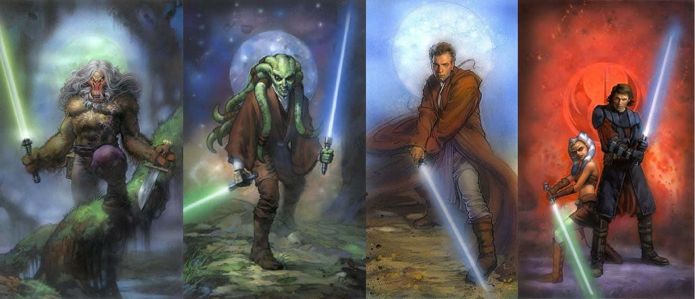 Jedi Vs Sith 1361 X 586 Wallpaper