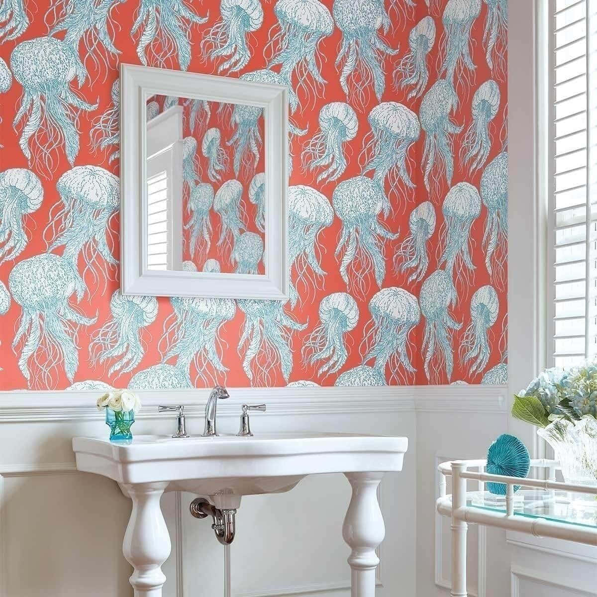 Jellyfish Wallpaper Bathroom Decor Wallpaper