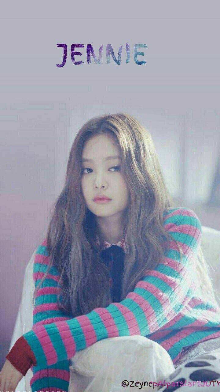 Jennie Kim In Striped Sweater Wallpaper