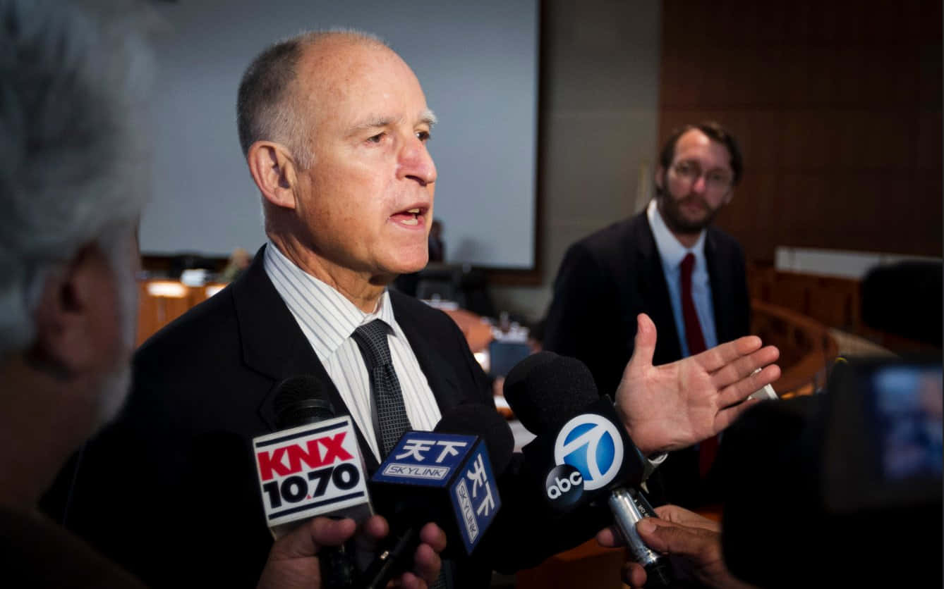 Jerry Brown Media Interview Wallpaper