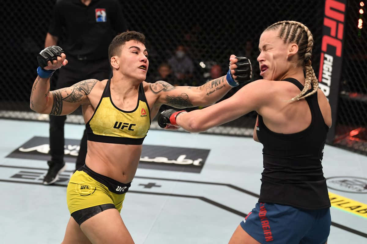 Jéssica Andrade Punching Katlyn Chookagian Wallpaper