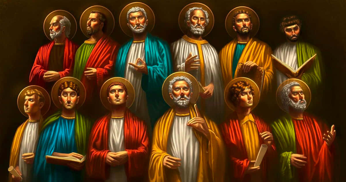 Jesus And His Disciples: A Moment Of Divine Teaching Wallpaper