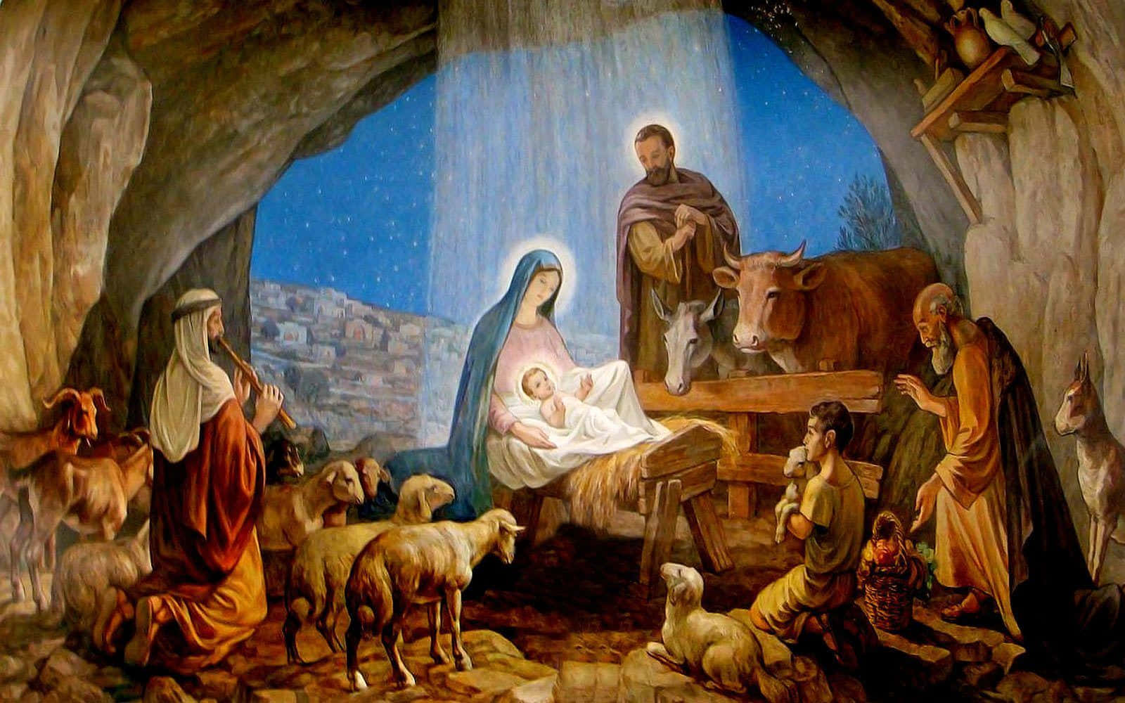 Jesus At Christmas, Celebrating The Birth Of The Lord Wallpaper