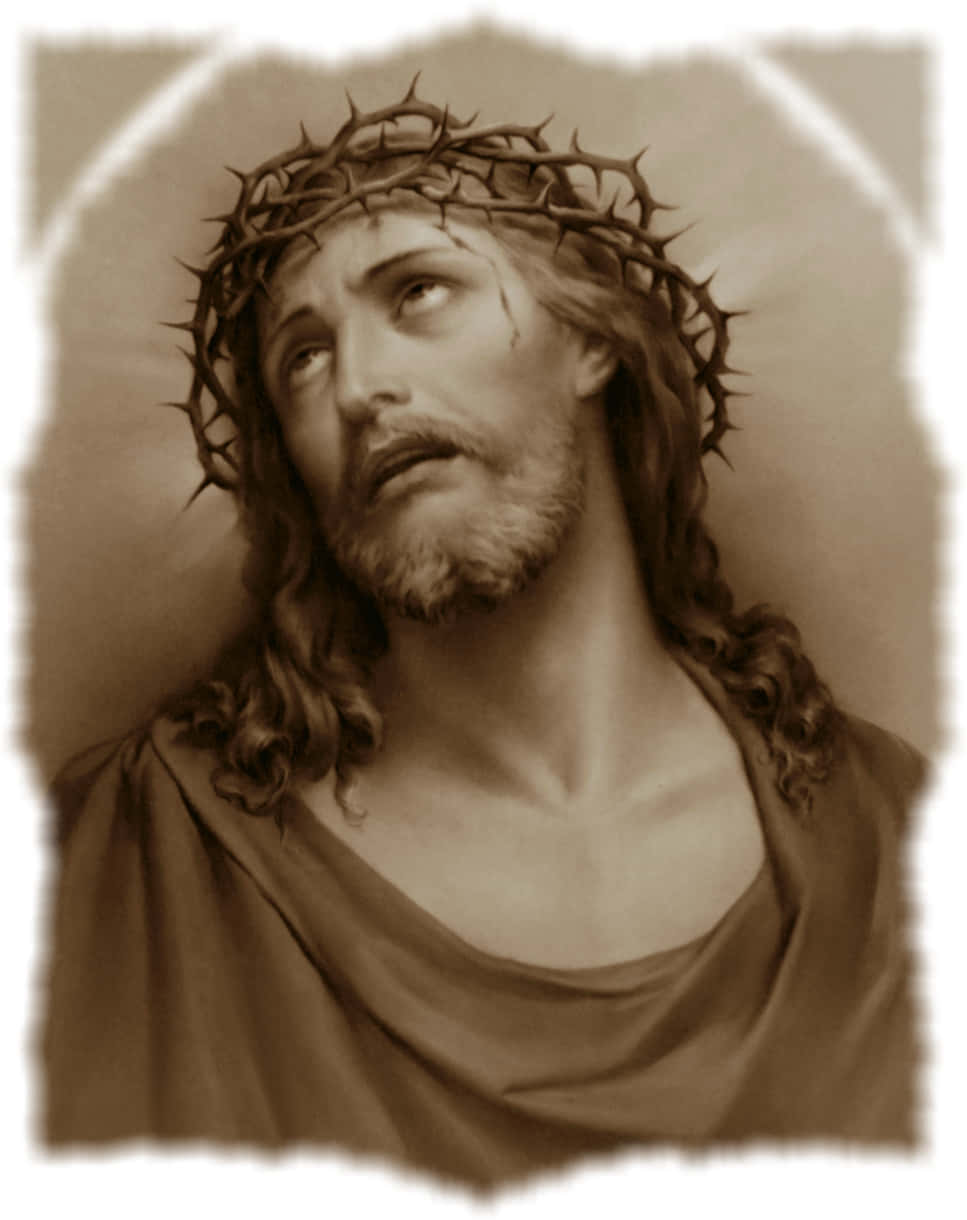 Jesus Christ Wearing The Crown Of Thorns Wallpaper