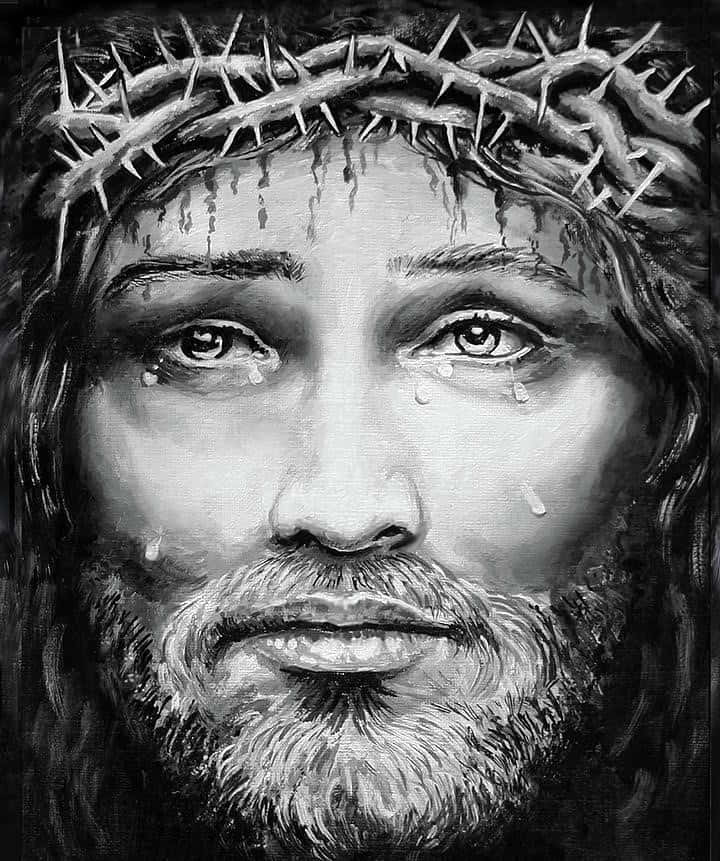 Jesus Christ Wearing The Crown Of Thorns Wallpaper