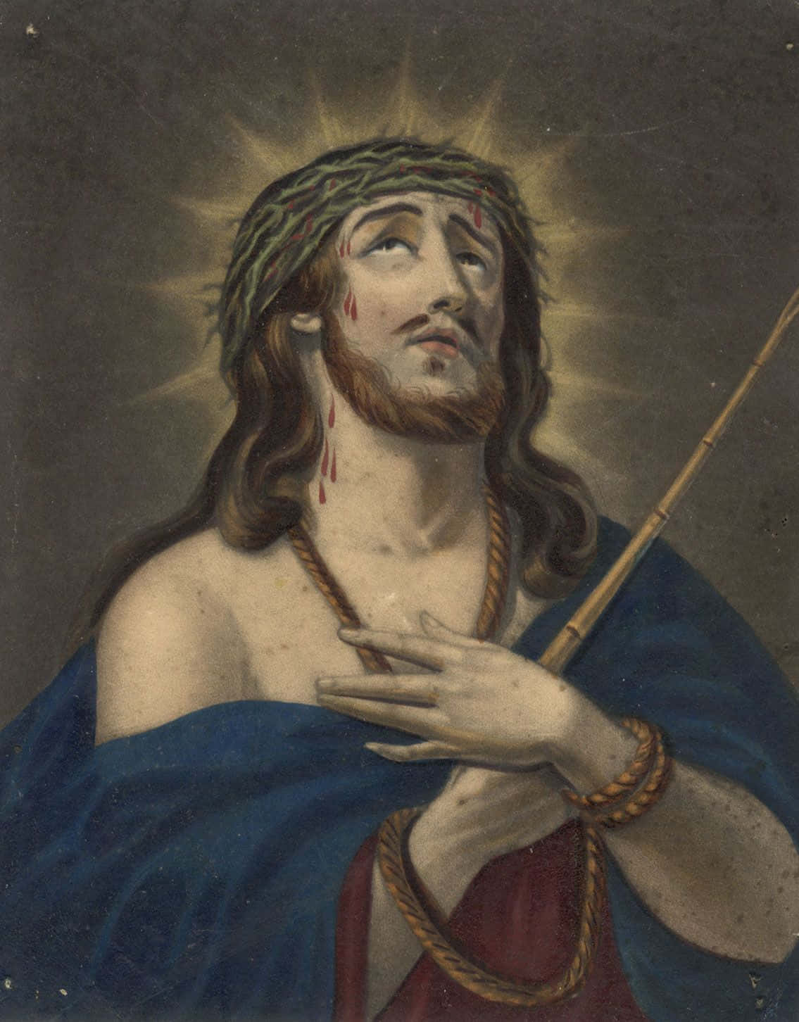 Jesus Christ Wearing The Crown Of Thorns Wallpaper