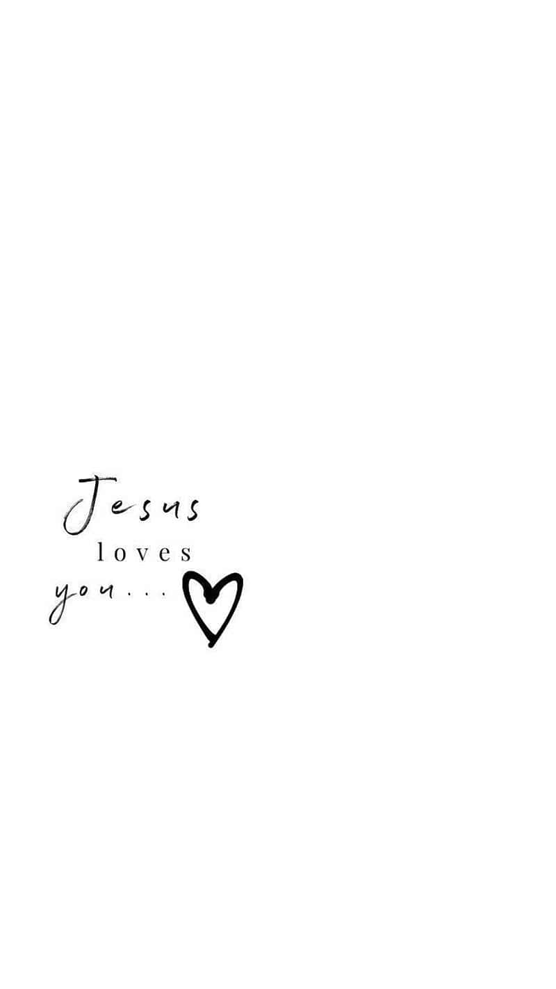 Jesus Loves You Heart Simple Message Wallpaper