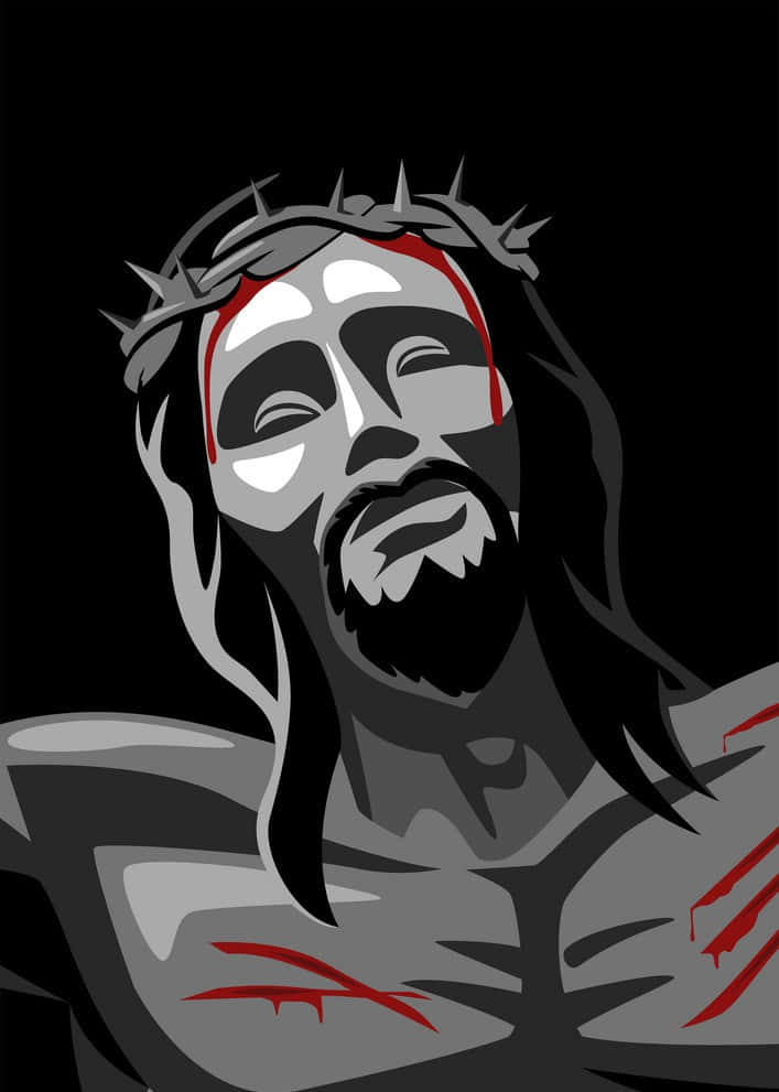 Jesus Suffering With The Crown Of Thorns Wallpaper