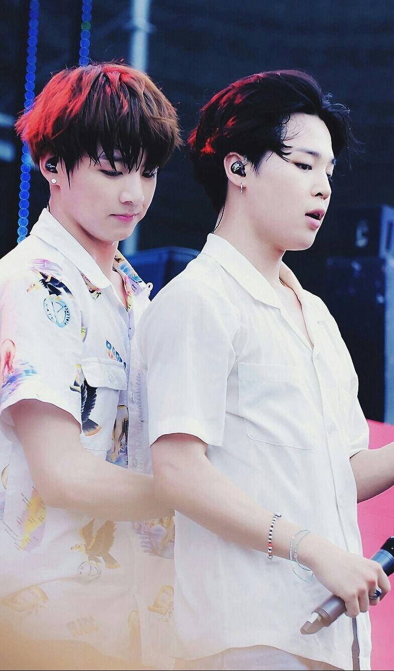 Jikook Wearing White Shirts Wallpaper