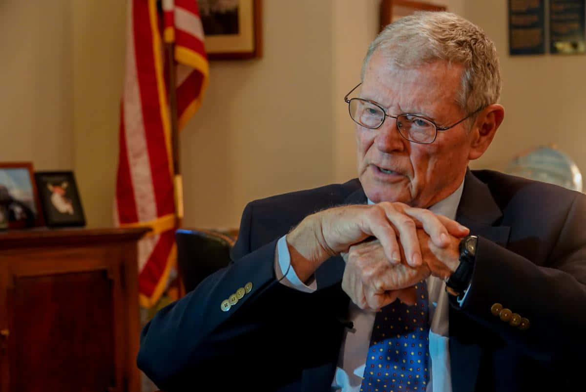 Jim Inhofe In His Office Wallpaper