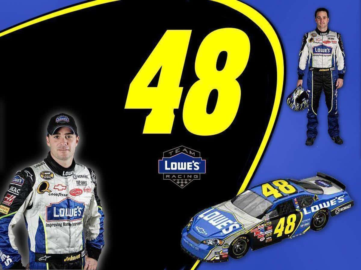 Jimmie Johnson On The Race Track Wallpaper