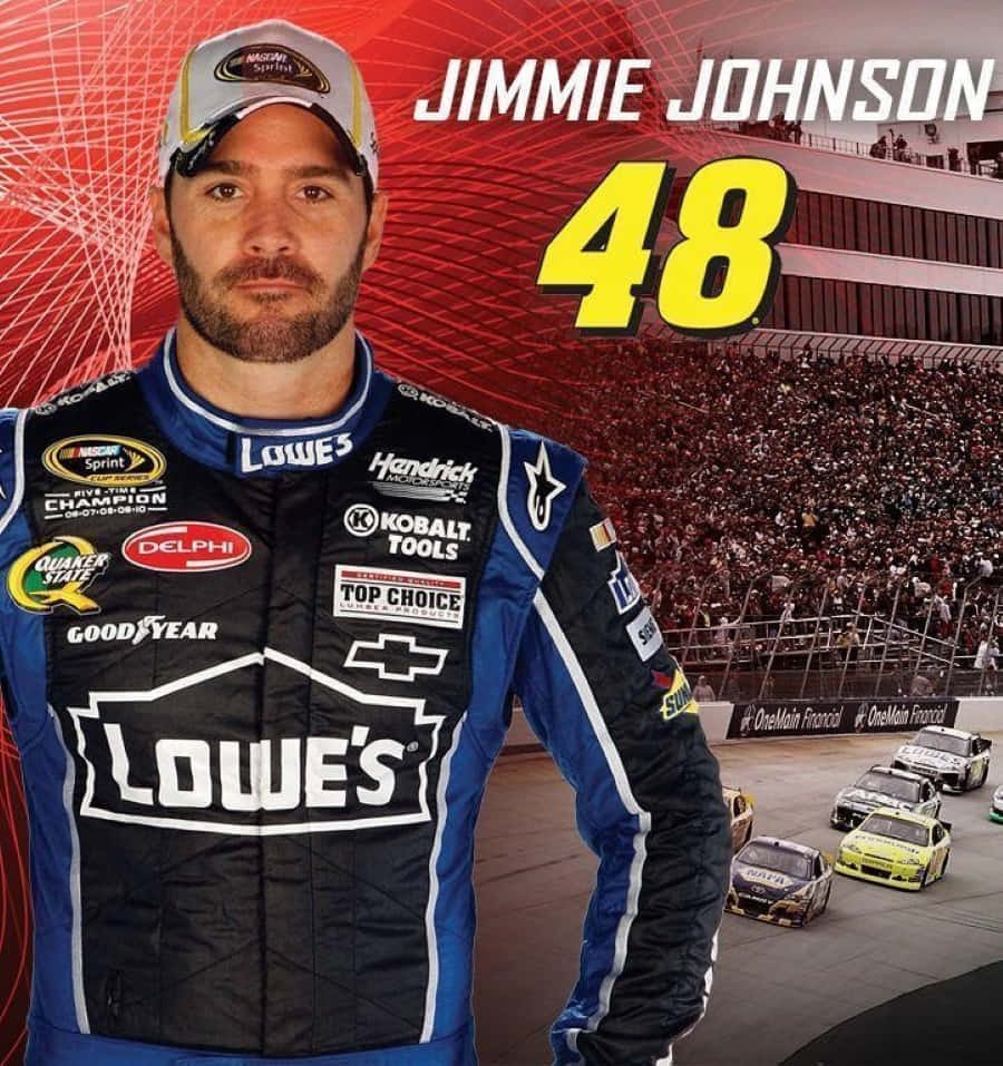 Jimmie Johnson Racing To Victory In His #48 Chevrolet Wallpaper