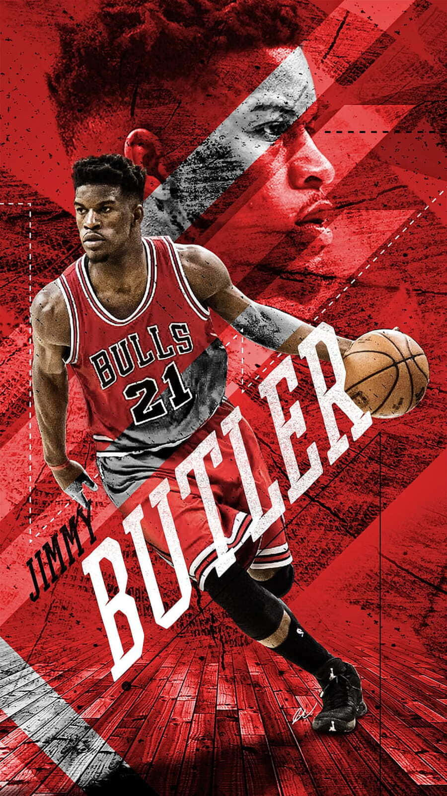 Jimmy Butler Chicago Bulls Artistic Portrait Wallpaper