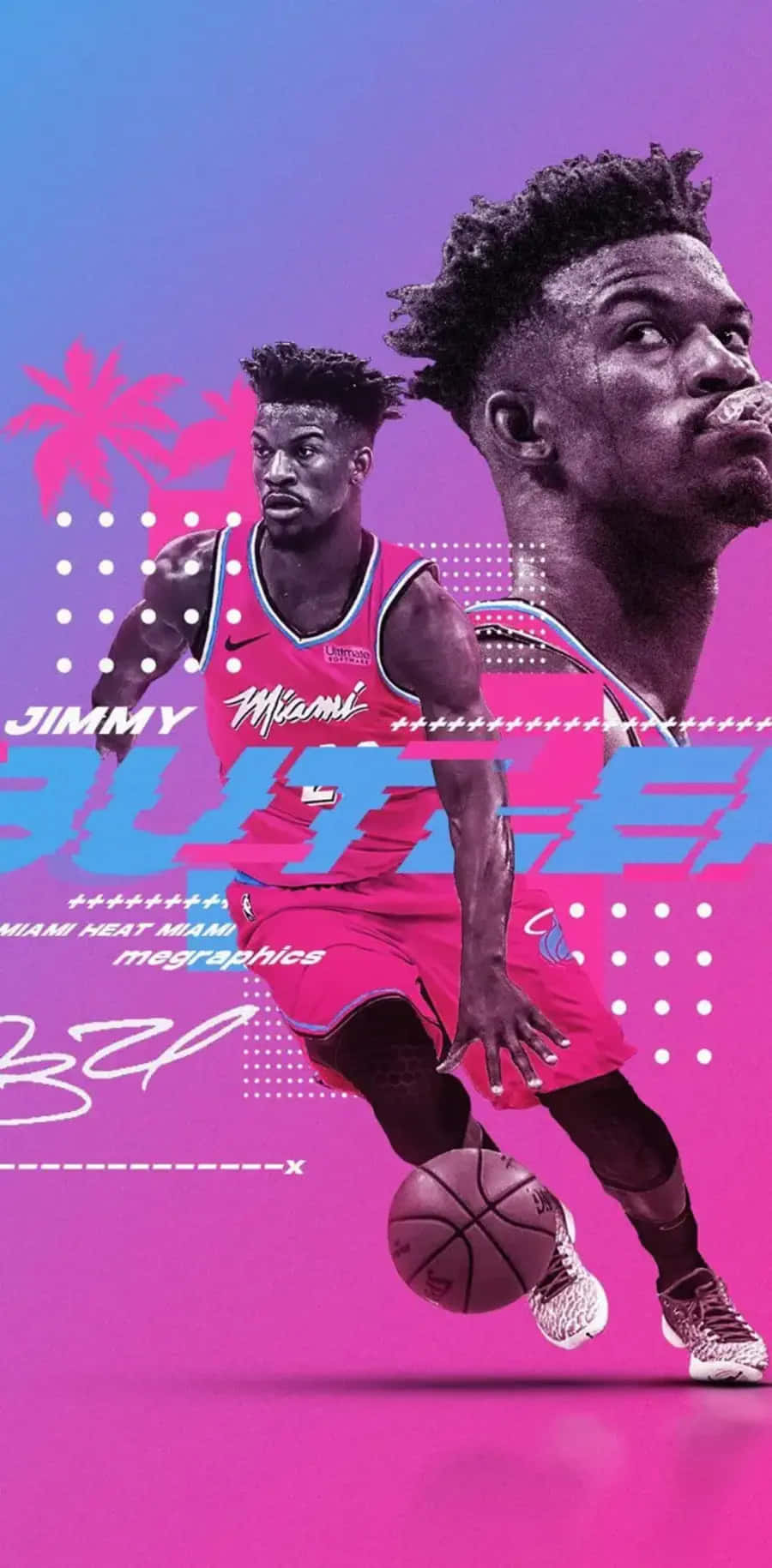 Jimmy Butler Miami Heat Artistic Graphic Wallpaper