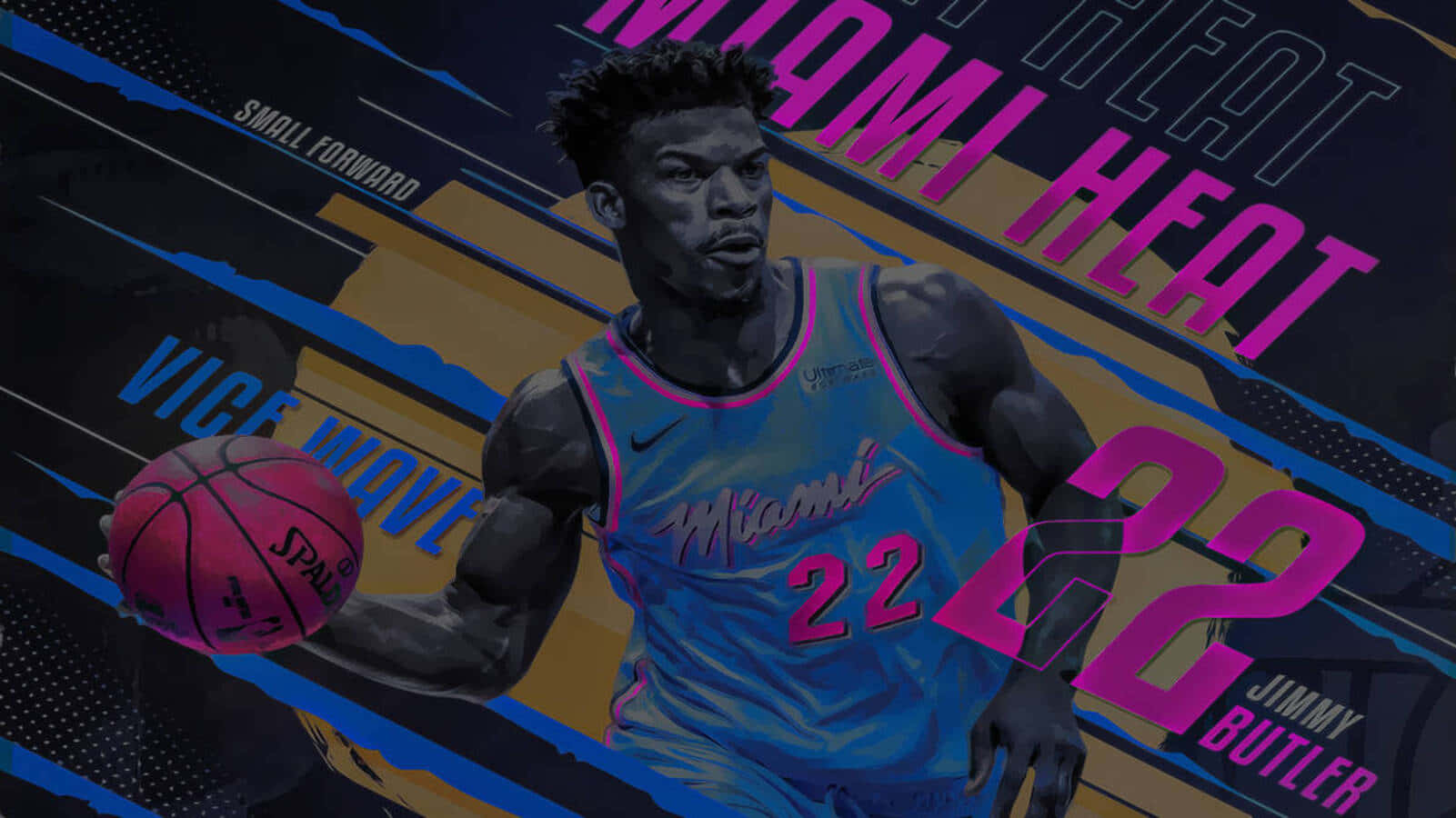 Jimmy Butler Miami Heat Vice Wave Jersey Wallpaper