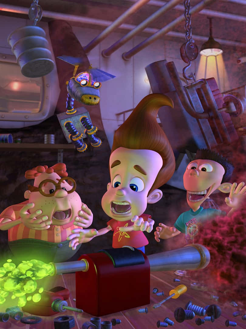 Jimmy Neutron Boy Genius Device Disaster Wallpaper