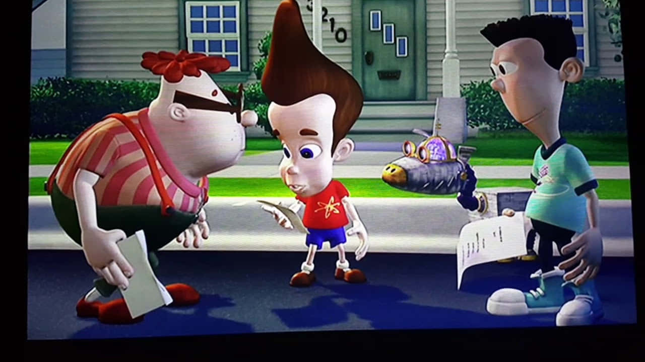 Jimmy Neutron Boy Genius Rehearsing Lines Wallpaper