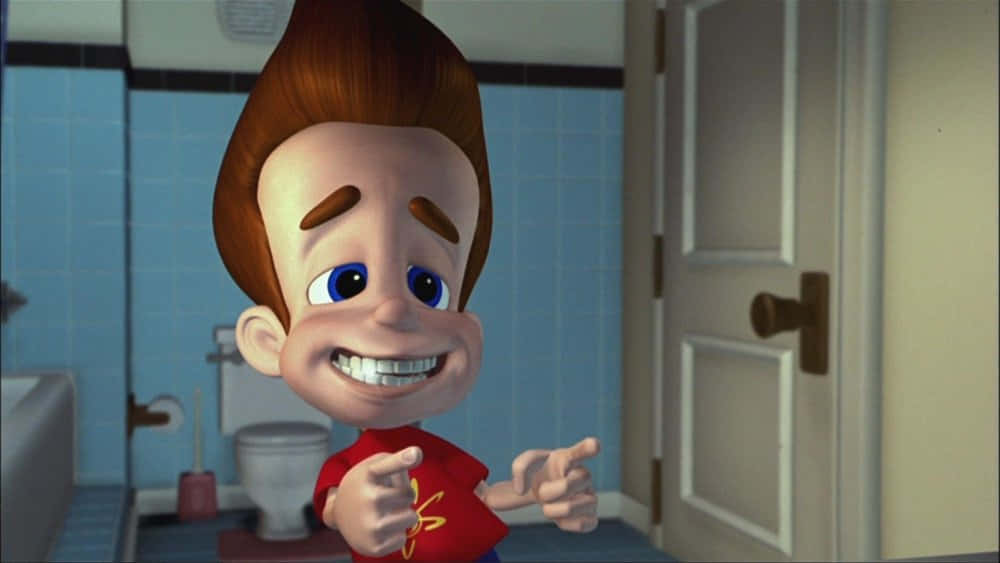 Jimmy Neutron Boy Genius Smiling In Mirror Wallpaper