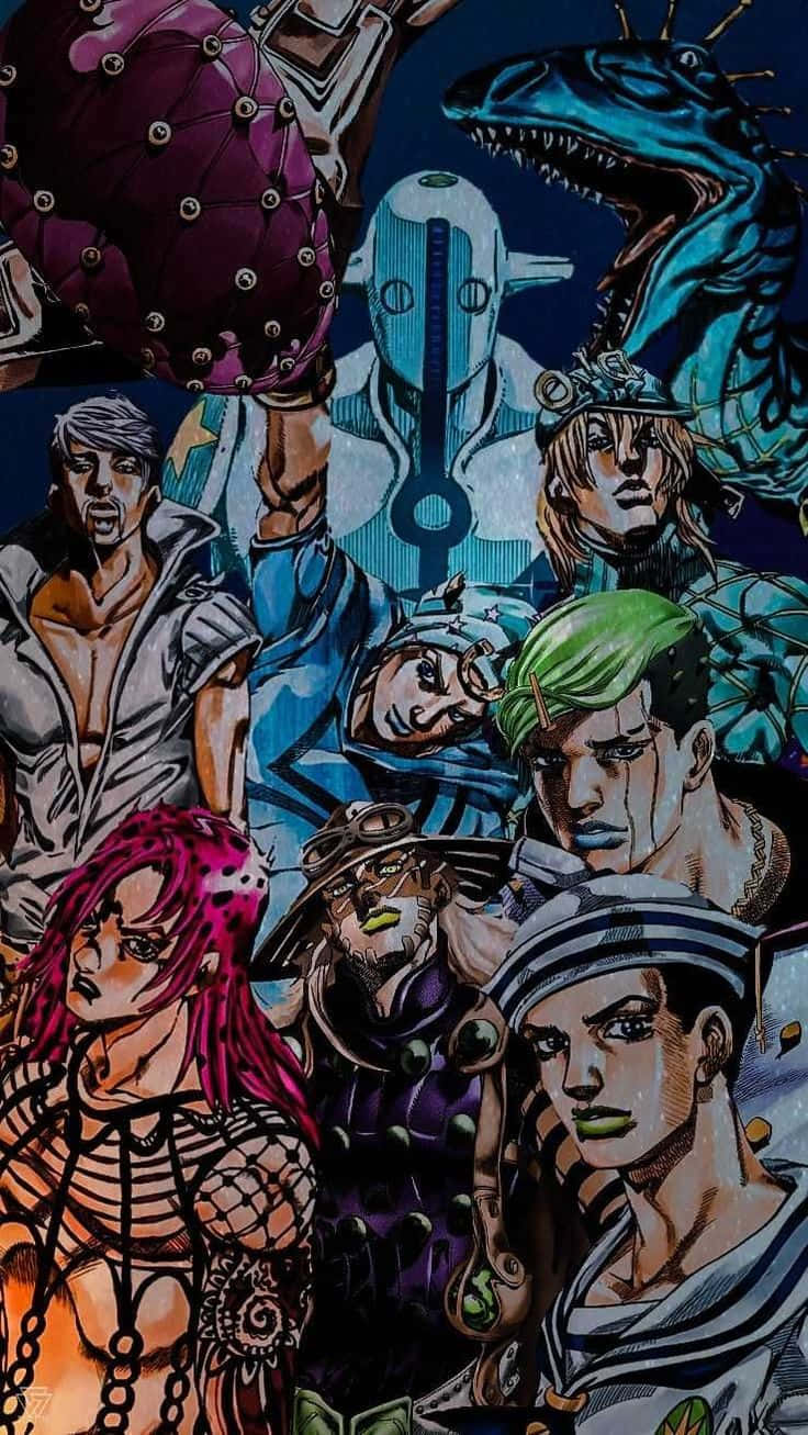 Jo Jos Bizarre Adventure Character Collage Wallpaper