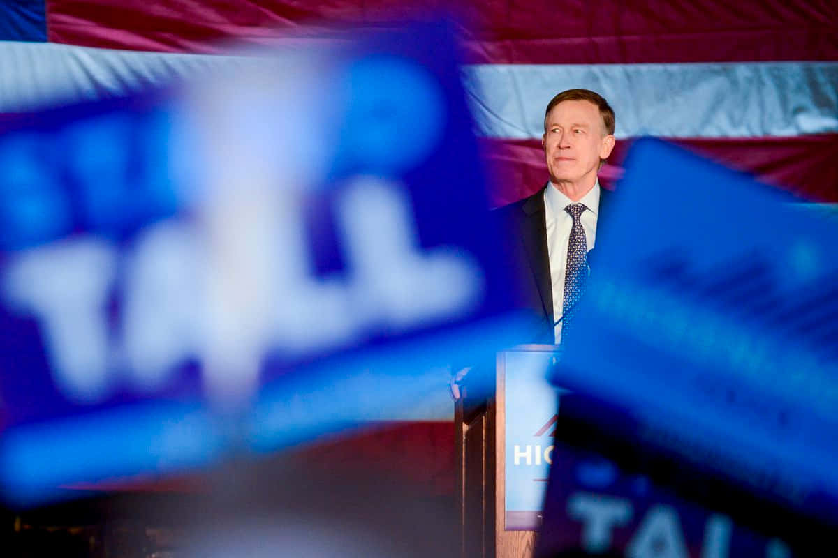 John Hickenlooper Addressing The Public Wallpaper