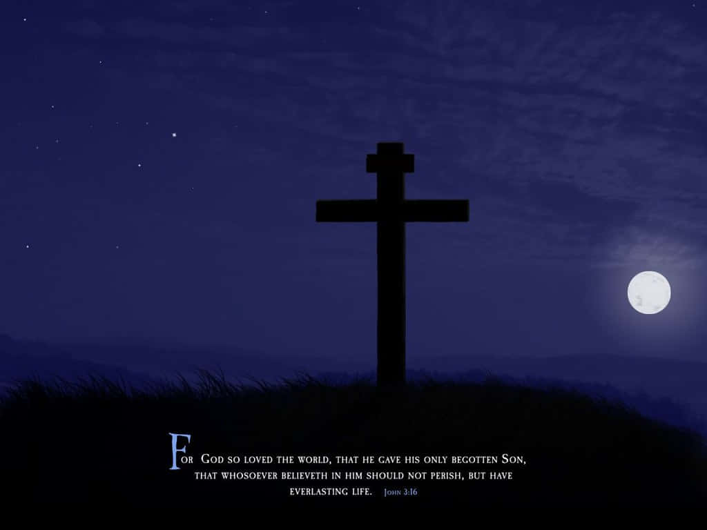 John316 Inspirational Cross Night Sky Wallpaper