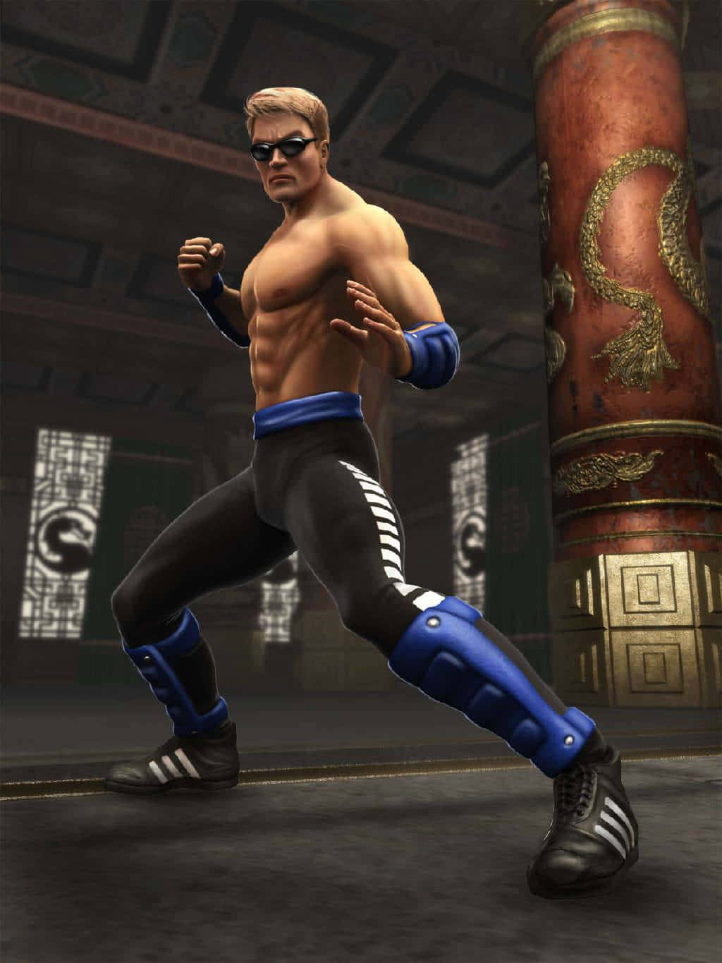 Johnny Cage Unleashes A Powerful Attack In Mortal Kombat Wallpaper