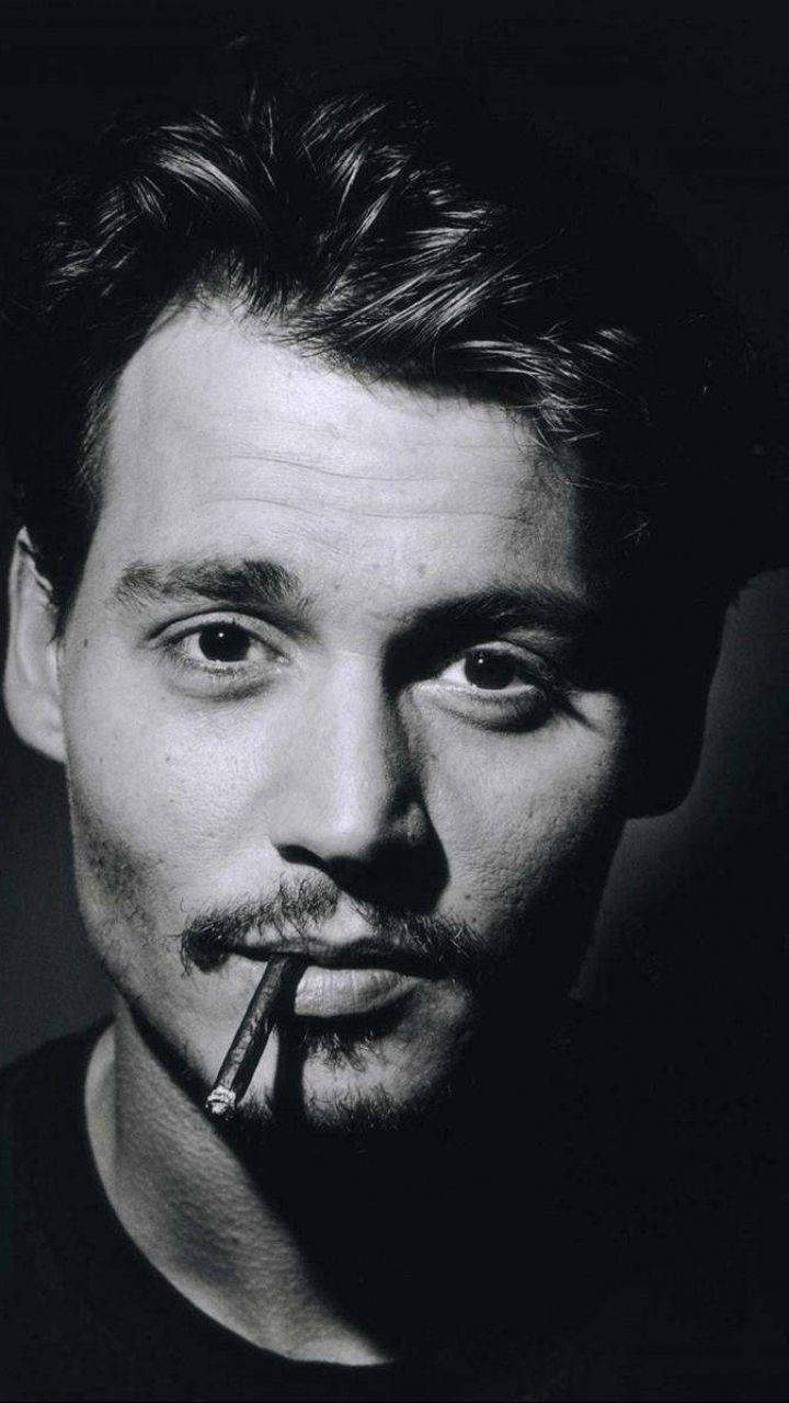 Johnny Depp Greyscale Artwork Wallpaper