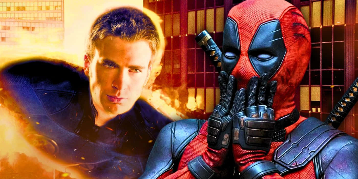 Johnny Stormand Deadpool Crossover Wallpaper