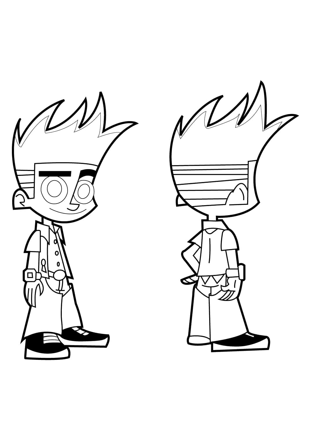 Johnny Test, Dukey, And Susan & Mary Test In Their Laboratory Wallpaper