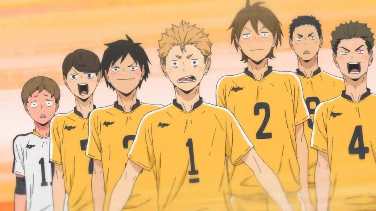 Johzenji High School Volleyball Team In Action Wallpaper