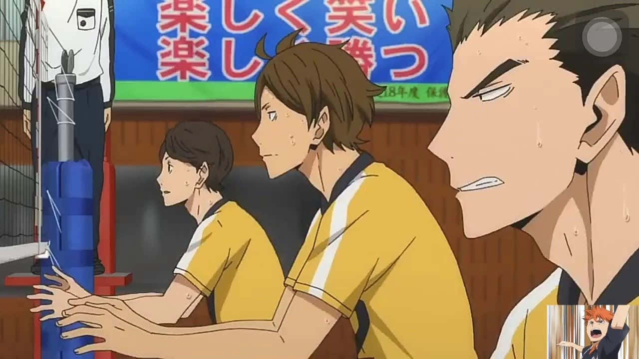 Johzenji High Volleyball Team On Court Wallpaper