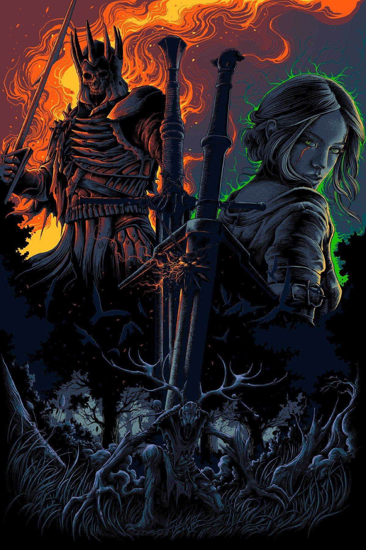 Join Eredin And Ciri Of The Witcher Wallpaper