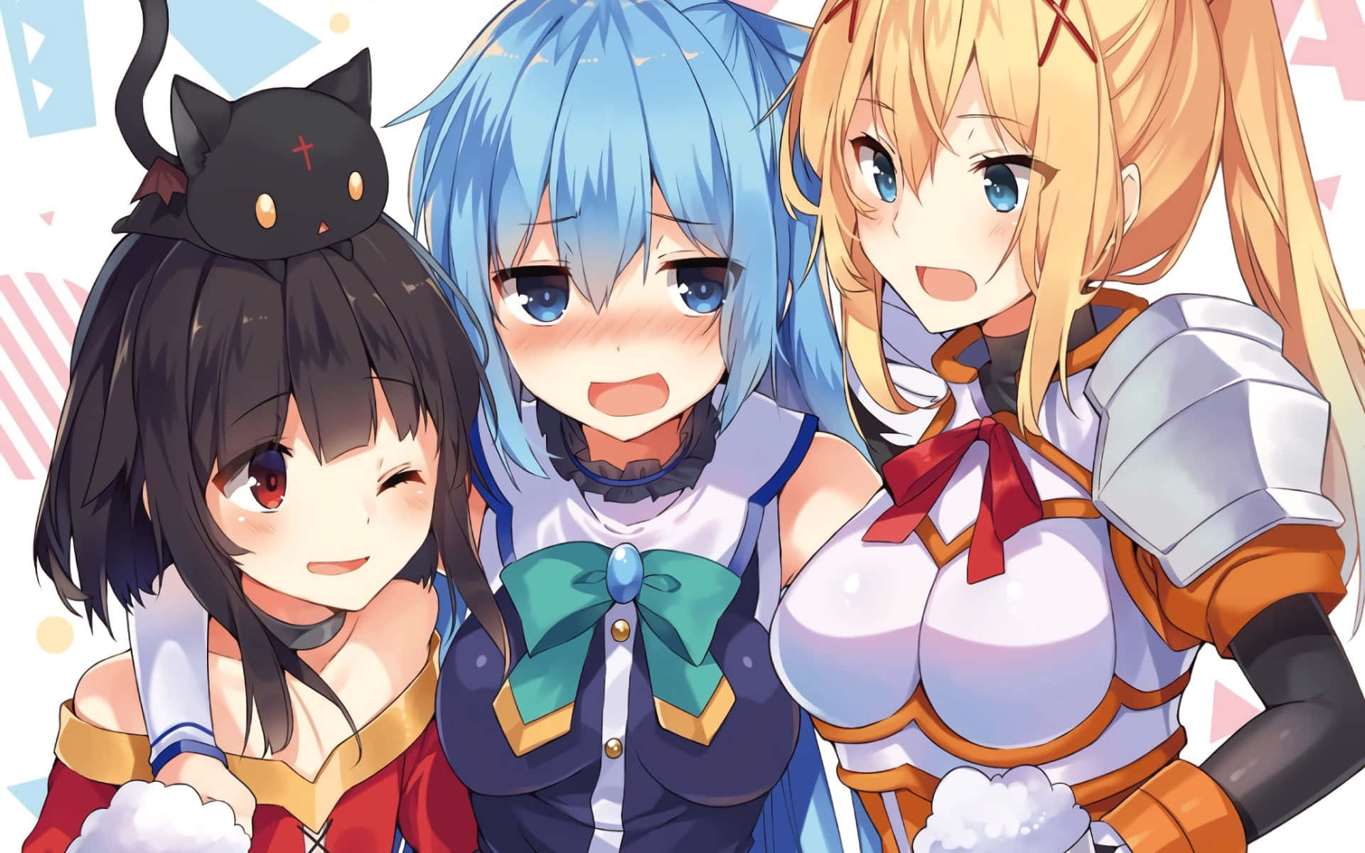 Join In The Adventures Of Kazuma, Aqua And Their Eccentric Party In Konosuba Wallpaper