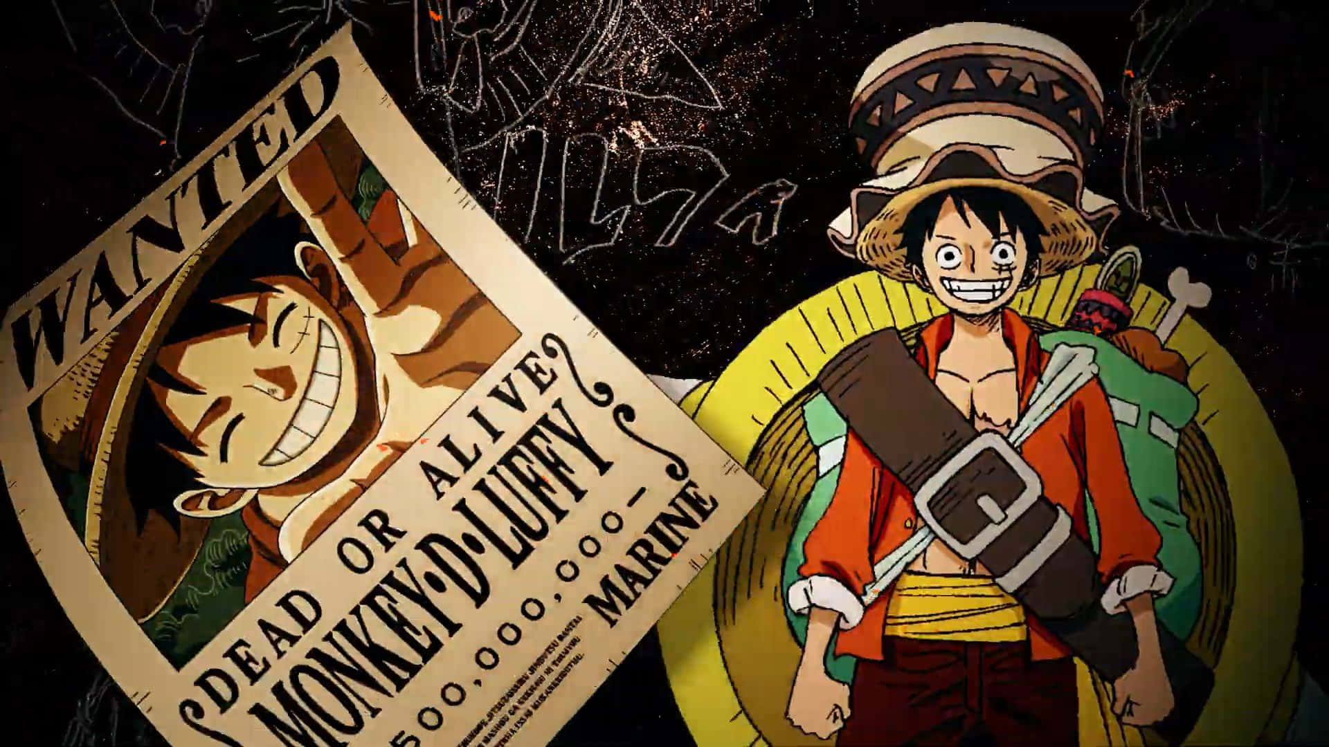 Join Luffy And The Rest Of The Straw Hat Pirates On Their Latest High-stakes Quest In One Piece Stampede. Wallpaper