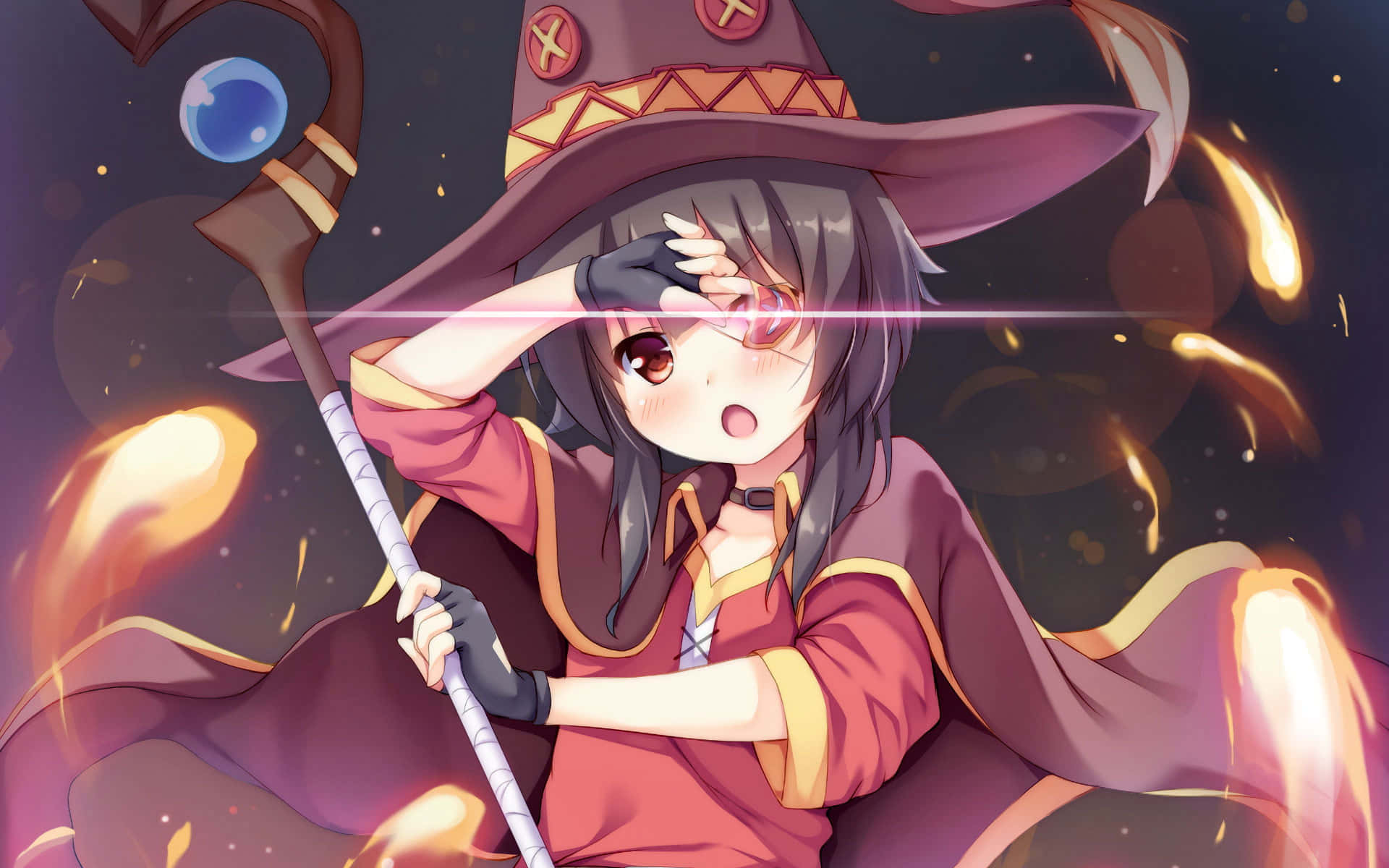 Join Megumin, Kazuma, Aqua And Darkness On A Magical Adventure Wallpaper