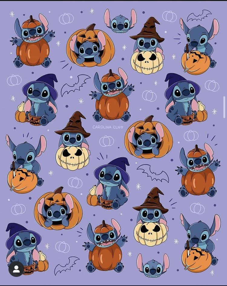 Join Stitch & Lilo This Halloween To Make Trick Or Treating Fun Wallpaper