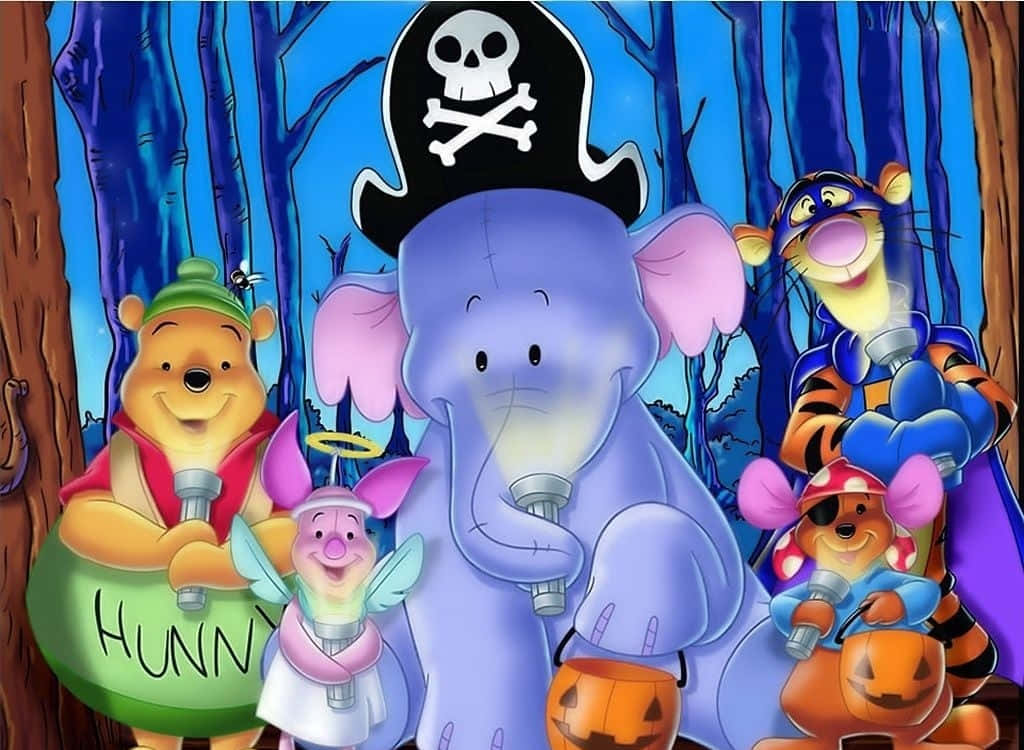 Join Winnie The Pooh And Friends This Halloween For A Festive Celebration! Wallpaper