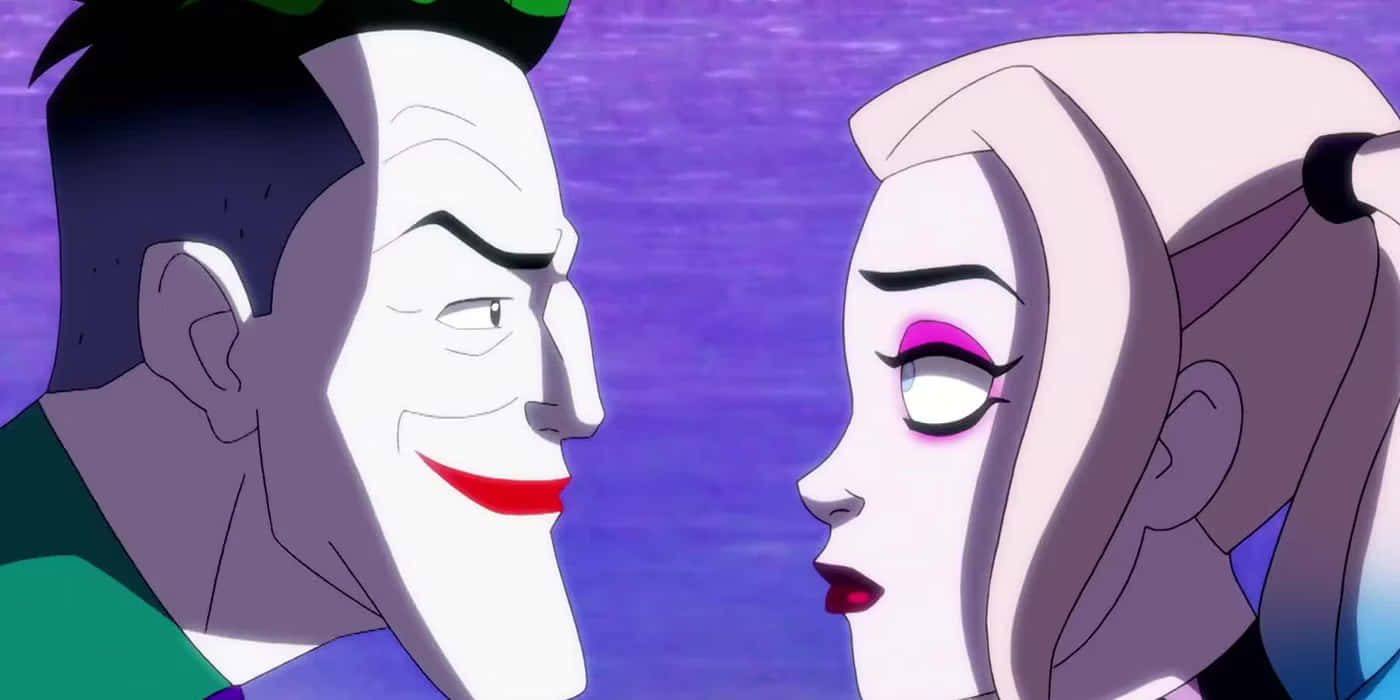 Jokerand Harley Quinn Cartoon Closeup Wallpaper