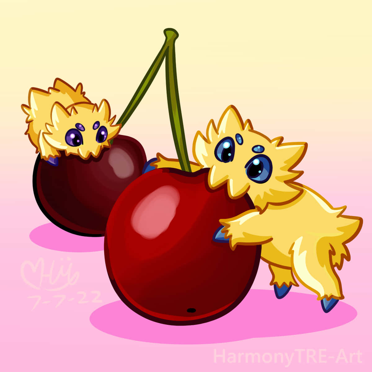 Joltik Eating Cherries Wallpaper