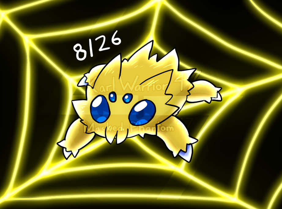 Joltik On An Electric Yellow Web Wallpaper