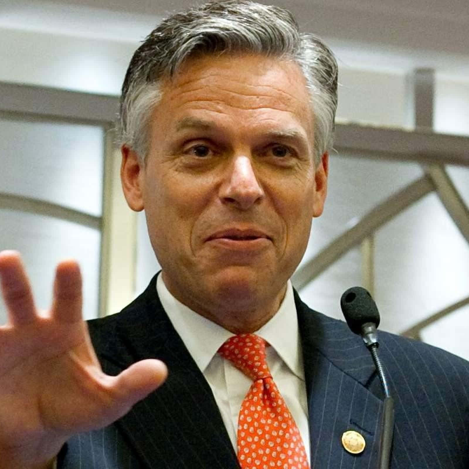 Jon Huntsman Smiling At The Camera Wallpaper