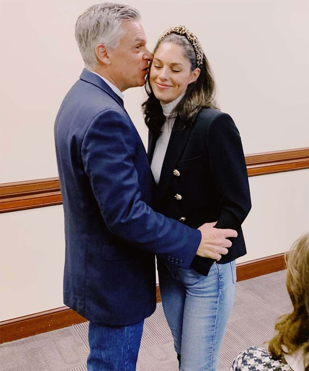 Jon Huntsman With His Daughter Wallpaper