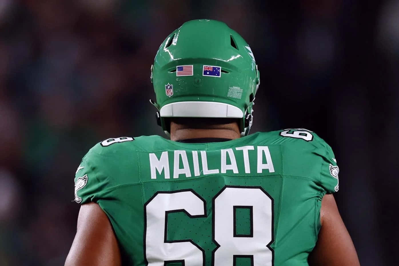 Jordan Mailata Eagles Number68 Jersey Wallpaper