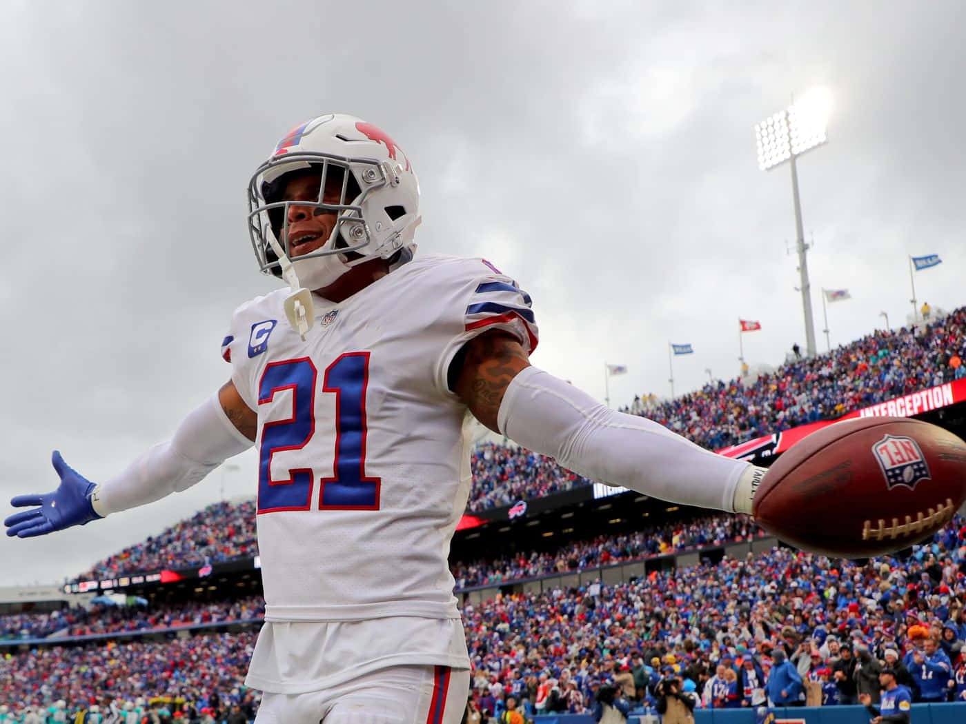 Jordan Poyer Celebrating Interception Wallpaper