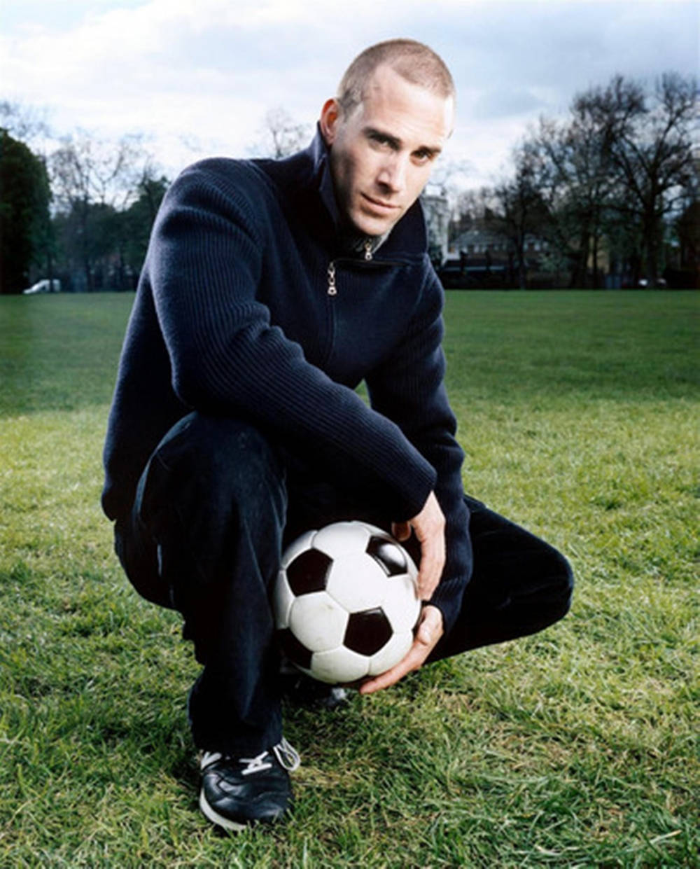 Joseph Fiennes With A Football Wallpaper