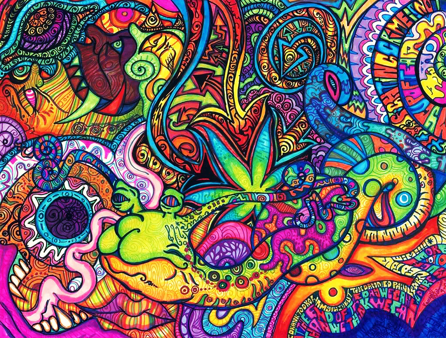 Journey Into The Dark Psychedelic Wallpaper