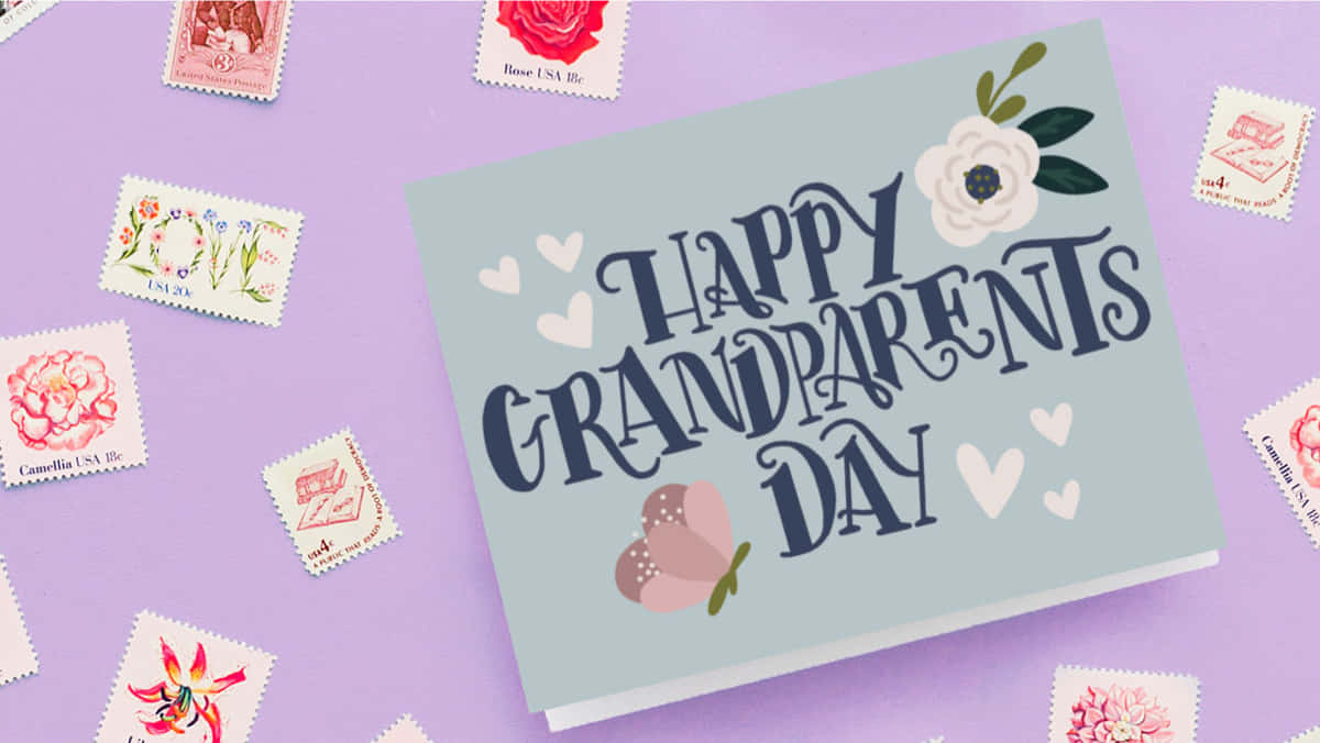 Joyful Grandparents Celebrating Their Special Day Wallpaper