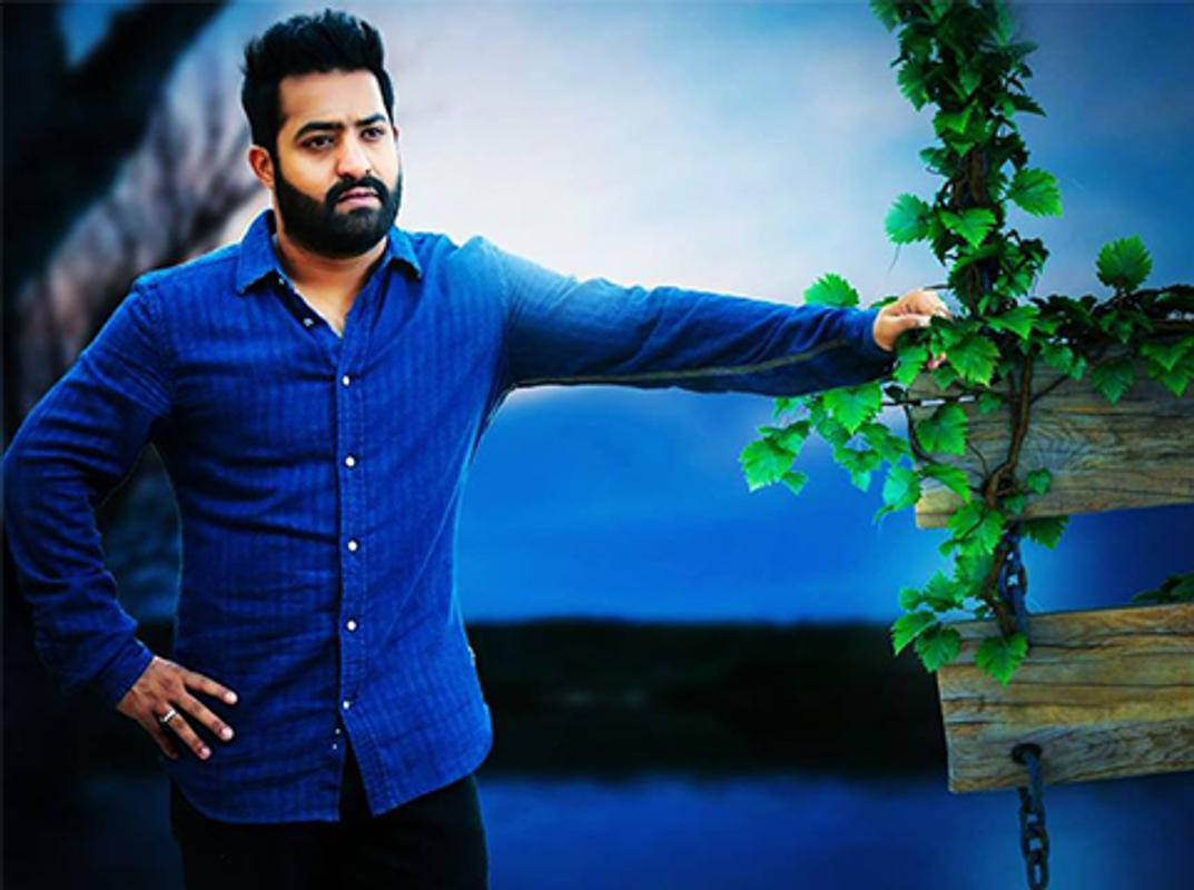 Jr Ntr In Blue Shirt Wallpaper