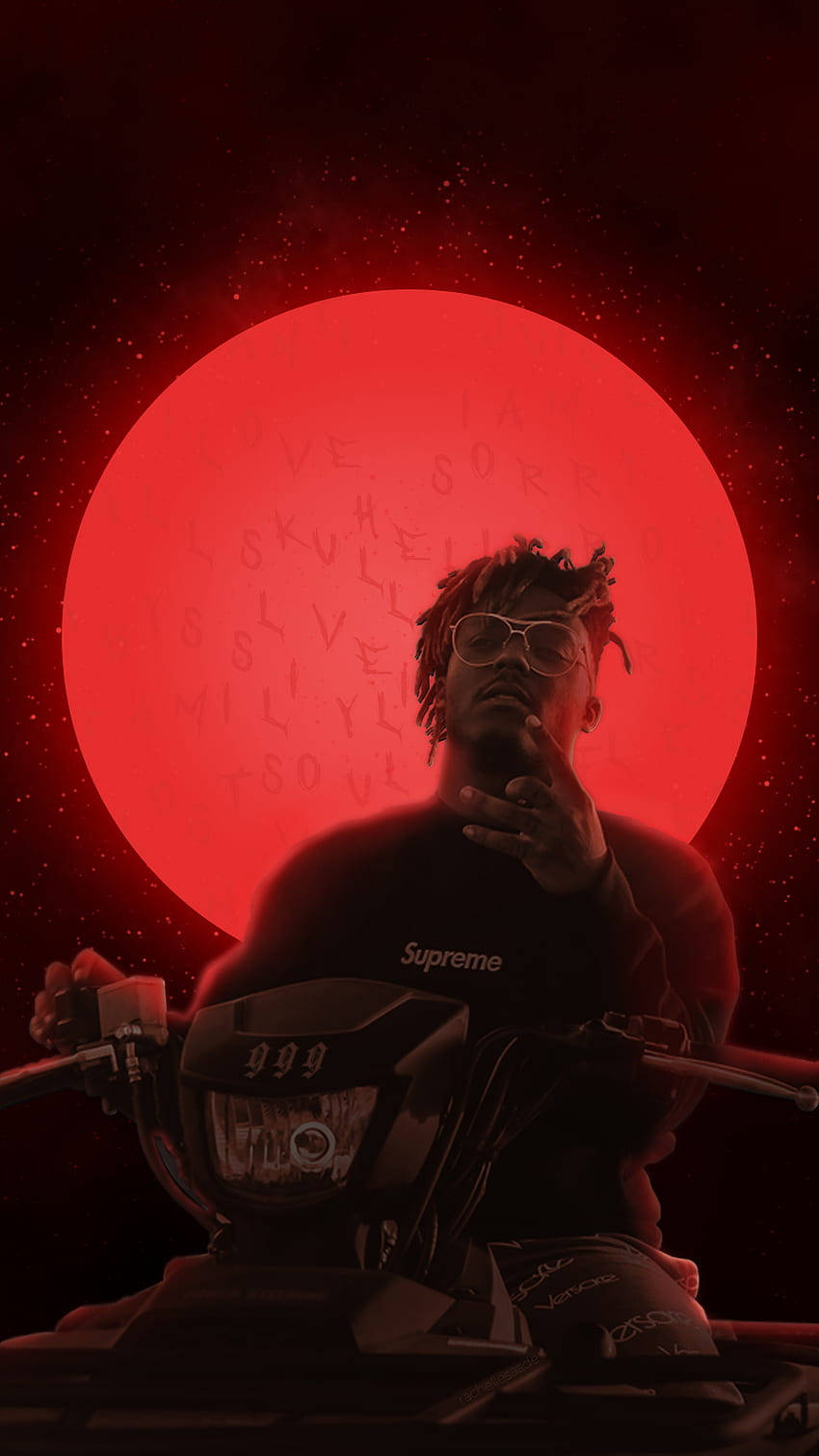 Juice Wrld Red Moon Phone Wallpaper