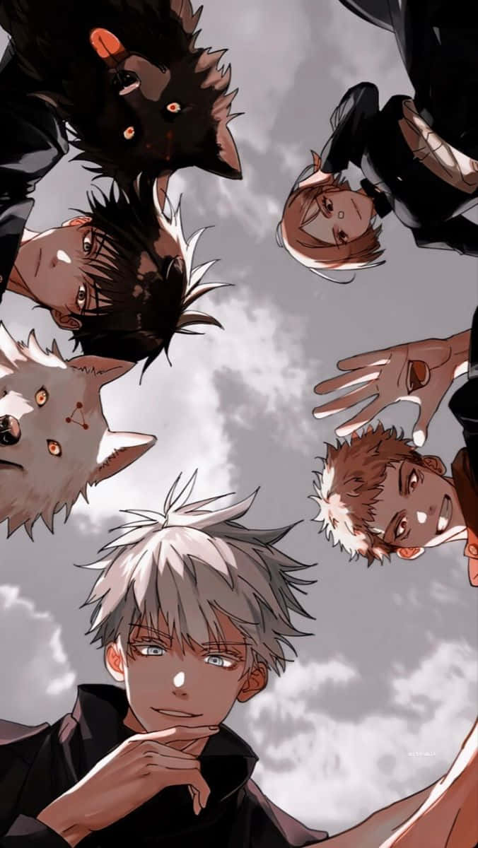 Jujutsu Kaisen Characters Skyward Glance Wallpaper